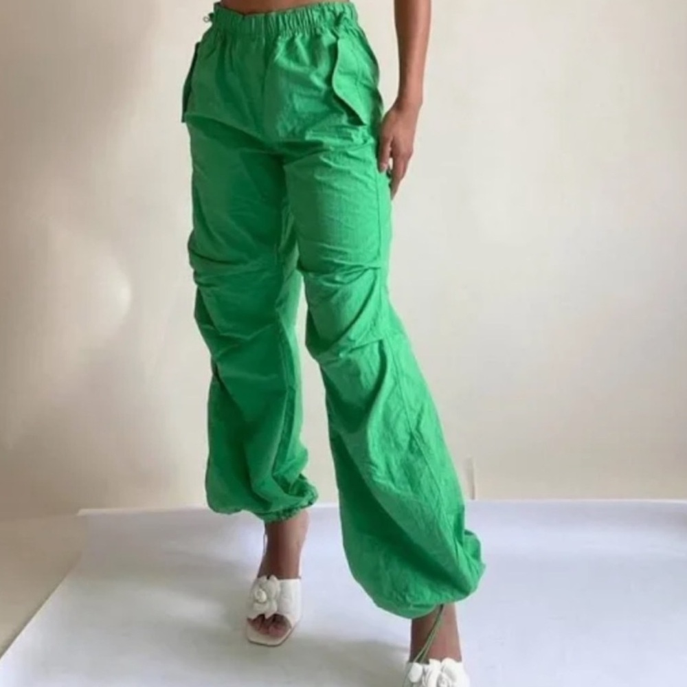 Love Tree Bright Green Drawstring Track Pants